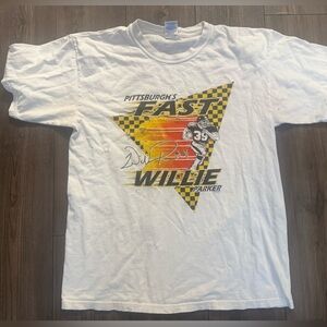 Vintage Pittsburgh Steelers Fast Willie Parker Tee Size L Distressed Cotton
